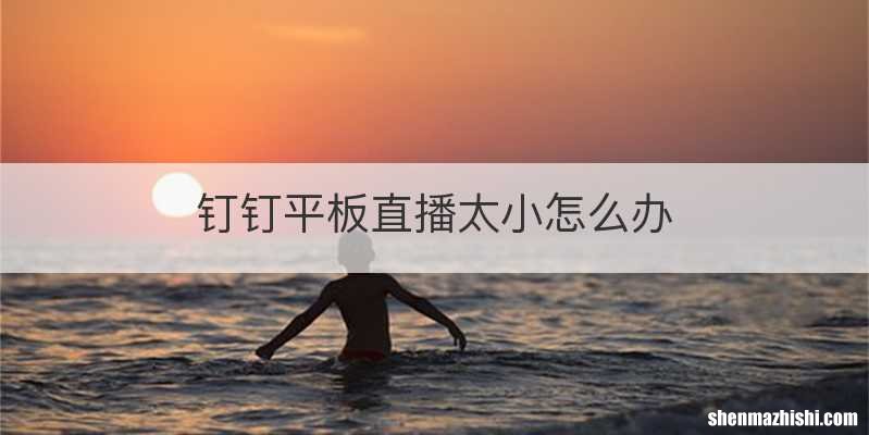 钉钉平板直播太小怎么办