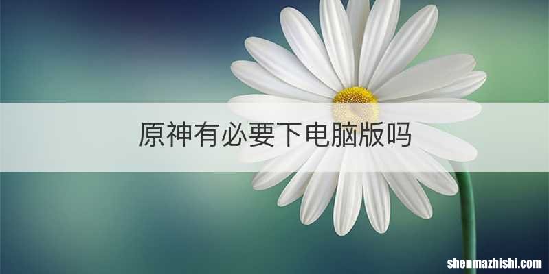 原神有必要下电脑版吗