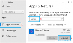 如何在Win10中卸载Microsoft Teams