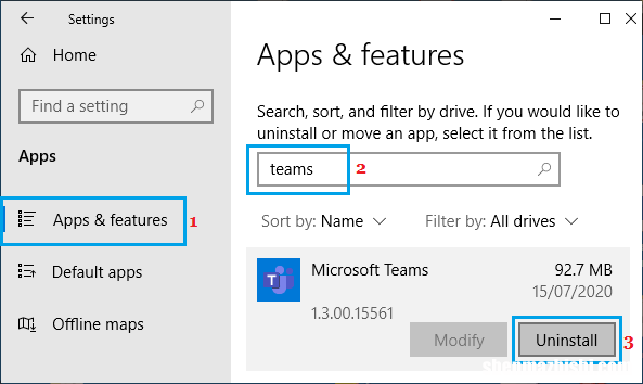 如何在Win10中卸载Microsoft Teams