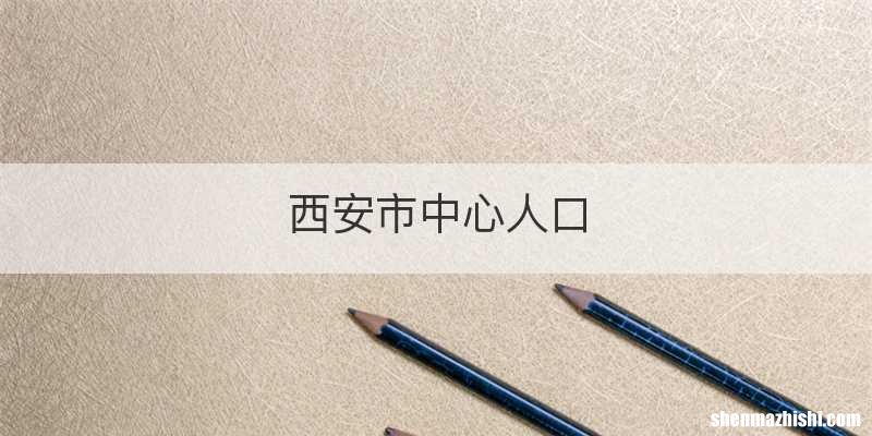 西安市中心人口