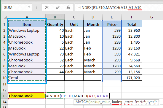运用方法 如何在Excel中使用INDEX MATCH函数