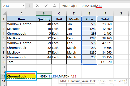 运用方法 如何在Excel中使用INDEX MATCH函数