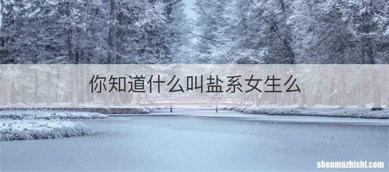 你知道什么叫盐系女生么