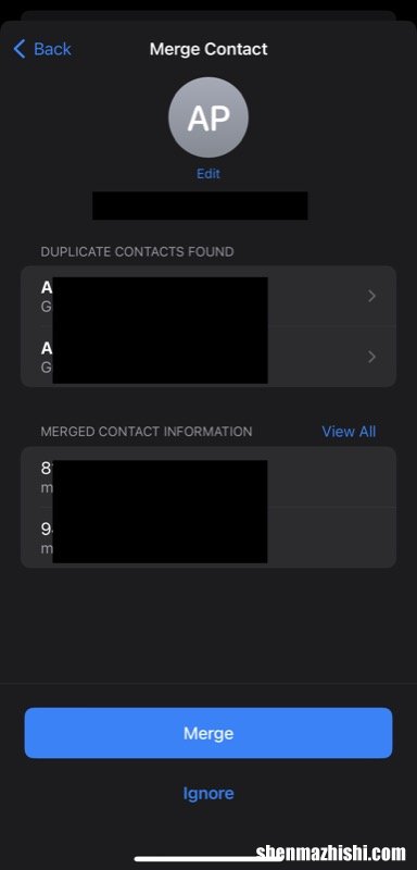 如何在iPhone合并重复的联系人，苹果通讯录去重复教程