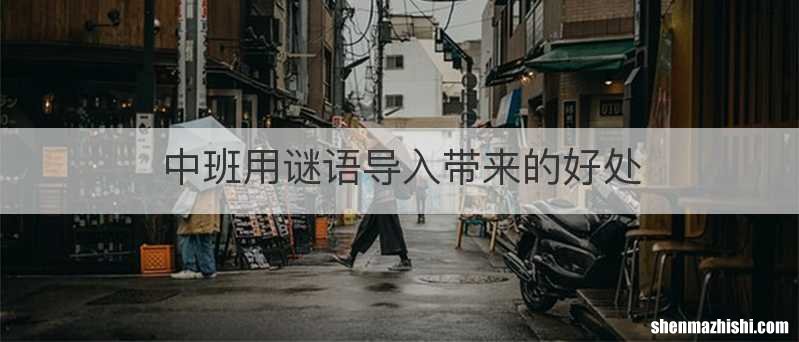 中班用谜语导入带来的好处