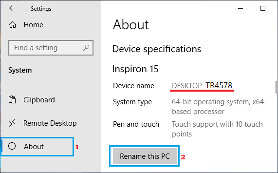 如何在Windows10中更改计算机名称