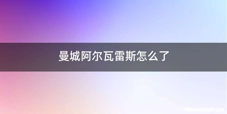 曼城阿尔瓦雷斯怎么了