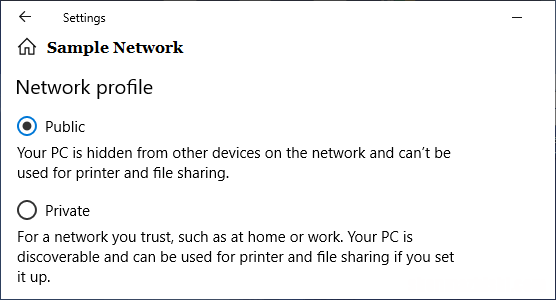 Windows10中公共网络和专用网络的区别