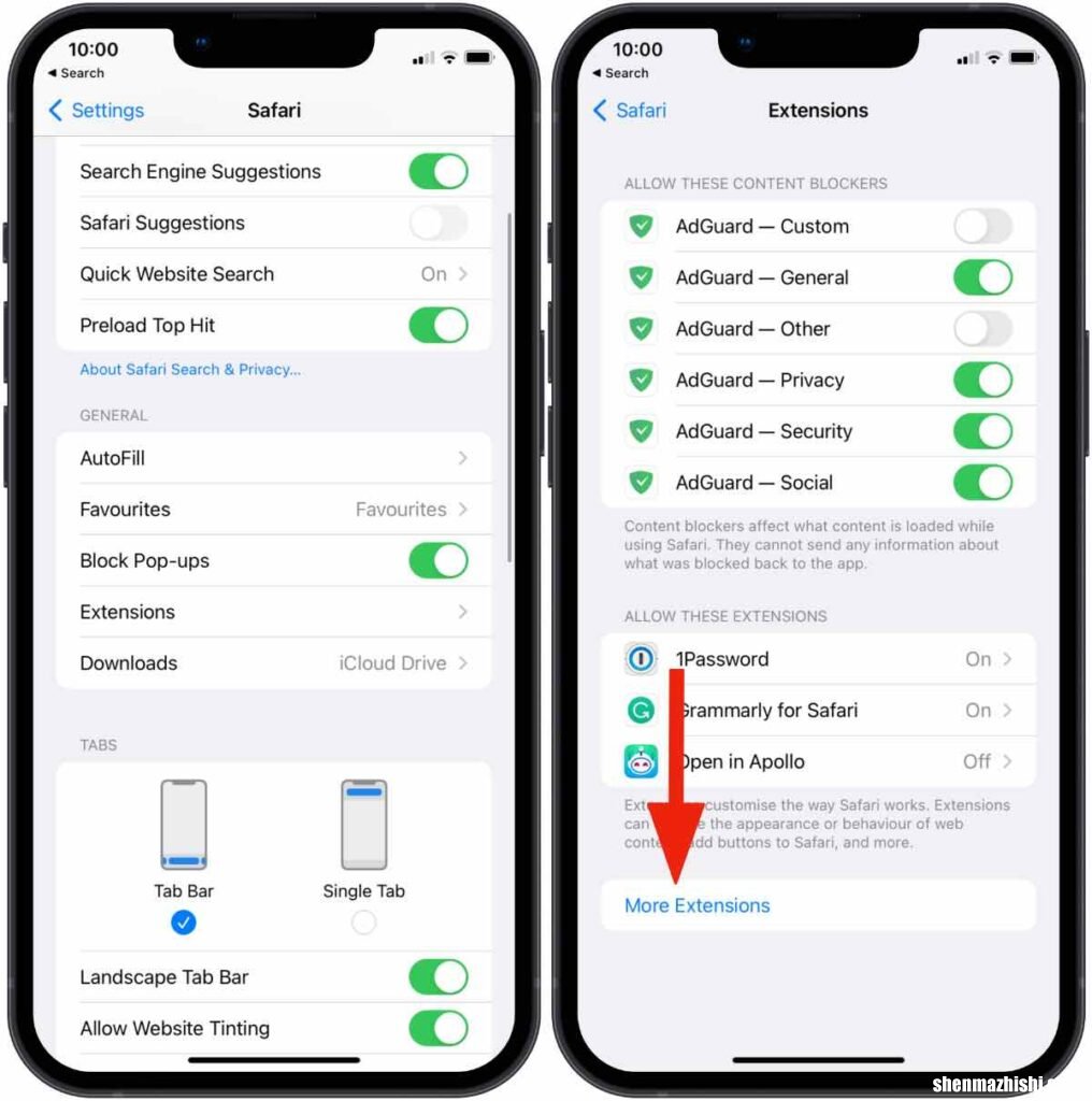 iPhone手机Safari扩展设置，苹果iPad浏览器教程