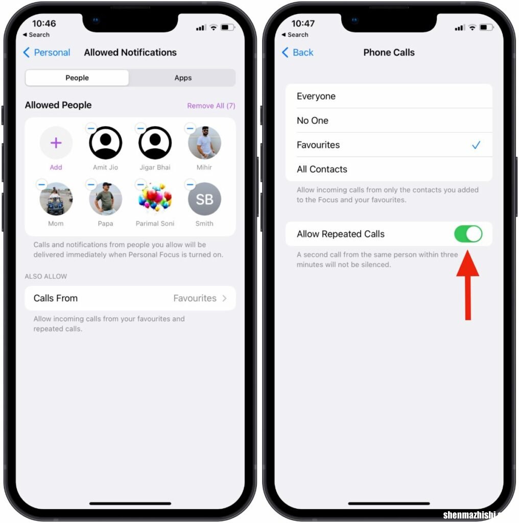 iPhone启用对焦模式，防止苹果上的来电通知