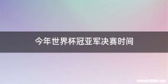 今年世界杯冠亚军决赛时间