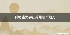 利物浦大学在苏州哪个地方