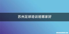 苏州足球培训班哪家好