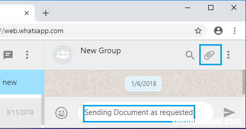 如何将文件从计算机附加到WhatsApp消息