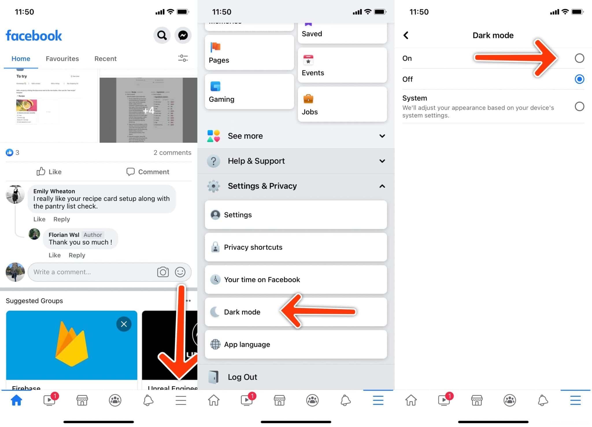 如何在iPhone手机Facebook中启用暗模式