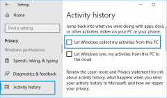 如何阻止Win10向Microsoft发送活动历史记录