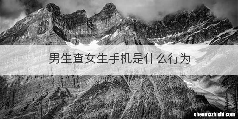 男生查女生手机是什么行为