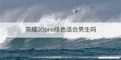 荣耀30pro绿色适合男生吗