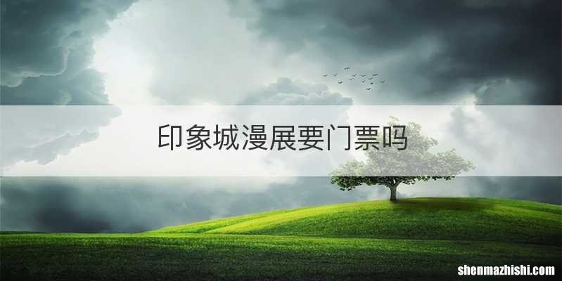 印象城漫展要门票吗