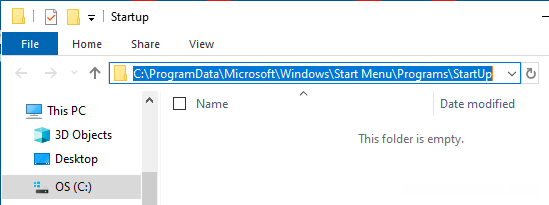 如何访问Windows10中的启动文件夹位置