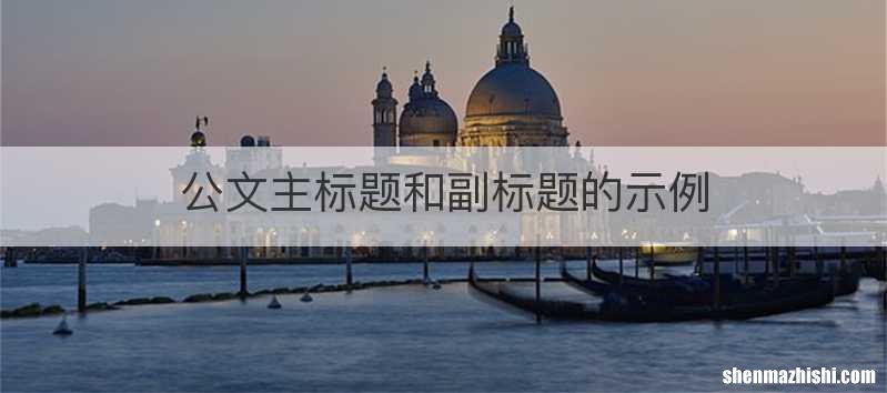 公文主标题和副标题的示例