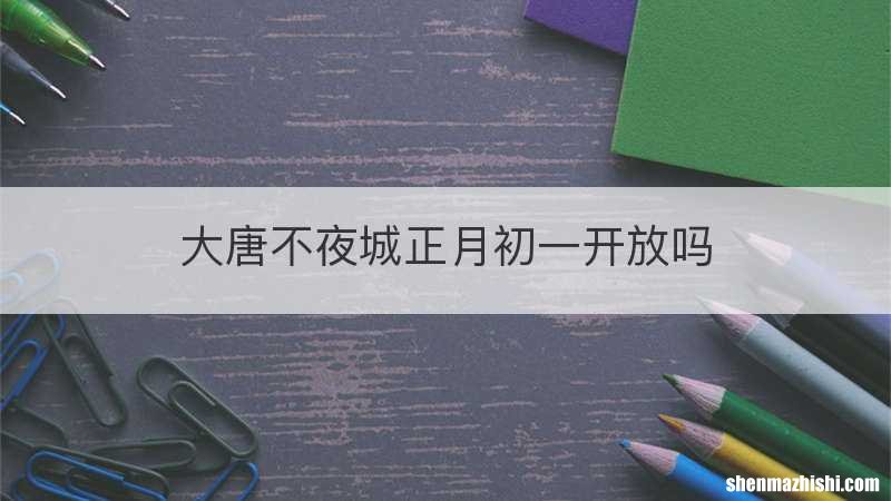 大唐不夜城正月初一开放吗