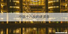 中医十八反的遂读音