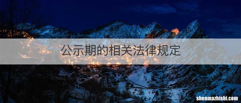公示期的相关法律规定