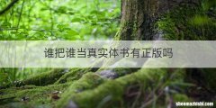 谁把谁当真实体书有正版吗