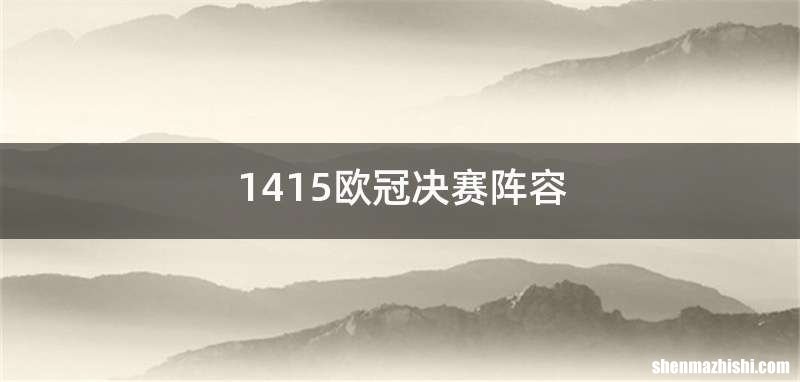 1415欧冠决赛阵容