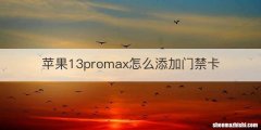 苹果13promax怎么添加门禁卡