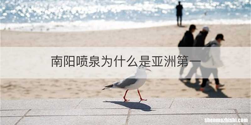 南阳喷泉为什么是亚洲第一