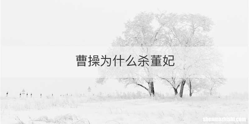 曹操为什么杀董妃