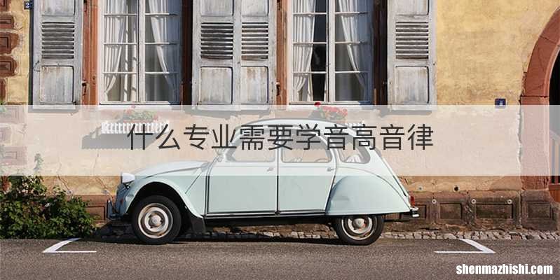 什么专业需要学音高音律