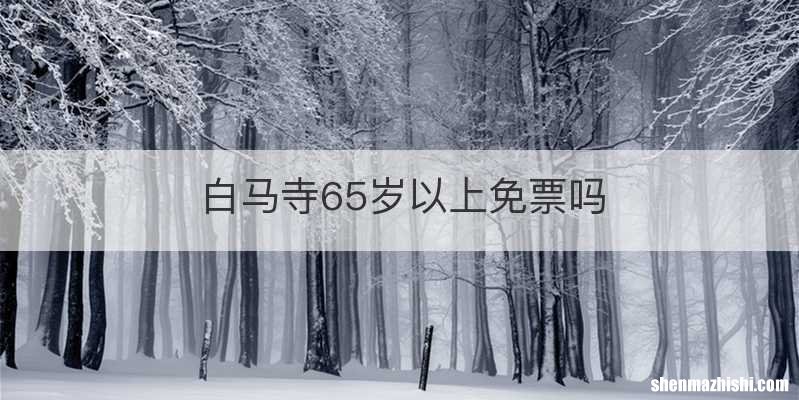 白马寺65岁以上免票吗