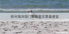 郑州海洋馆门票哪里买票最便宜
