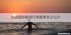 法国国际航班行李能带多少公斤