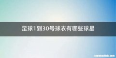 足球1到30号球衣有哪些球星
