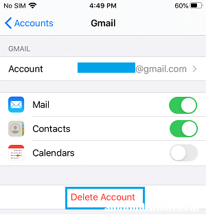 如何从iPhone邮件应用程序中删除Gmail帐户