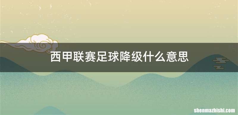 西甲联赛足球降级什么意思