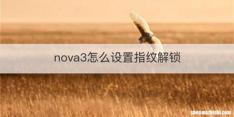 nova3怎么设置指纹解锁