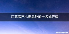 江苏高产小麦品种前十名排行榜
