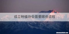 成立种植协会需要哪些流程
