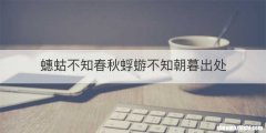 蟪蛄不知春秋蜉蝣不知朝暮出处