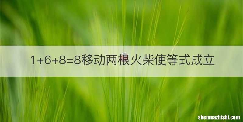 1+6+8=8移动两根火柴使等式成立