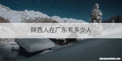 陕西人在广东有多少人