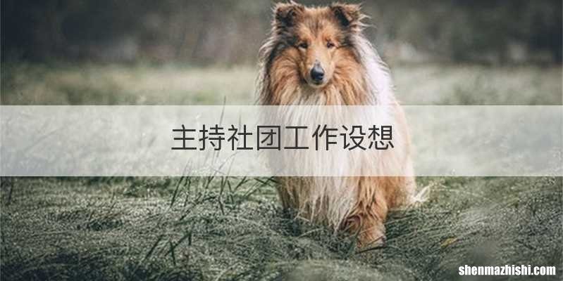 主持社团工作设想