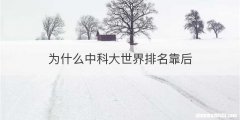 为什么中科大世界排名靠后