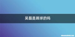 吴磊是踢球的吗